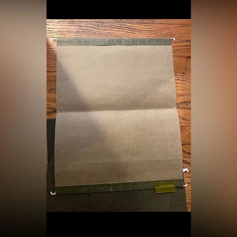 Vintage Hanging File Folders Green Dark Green